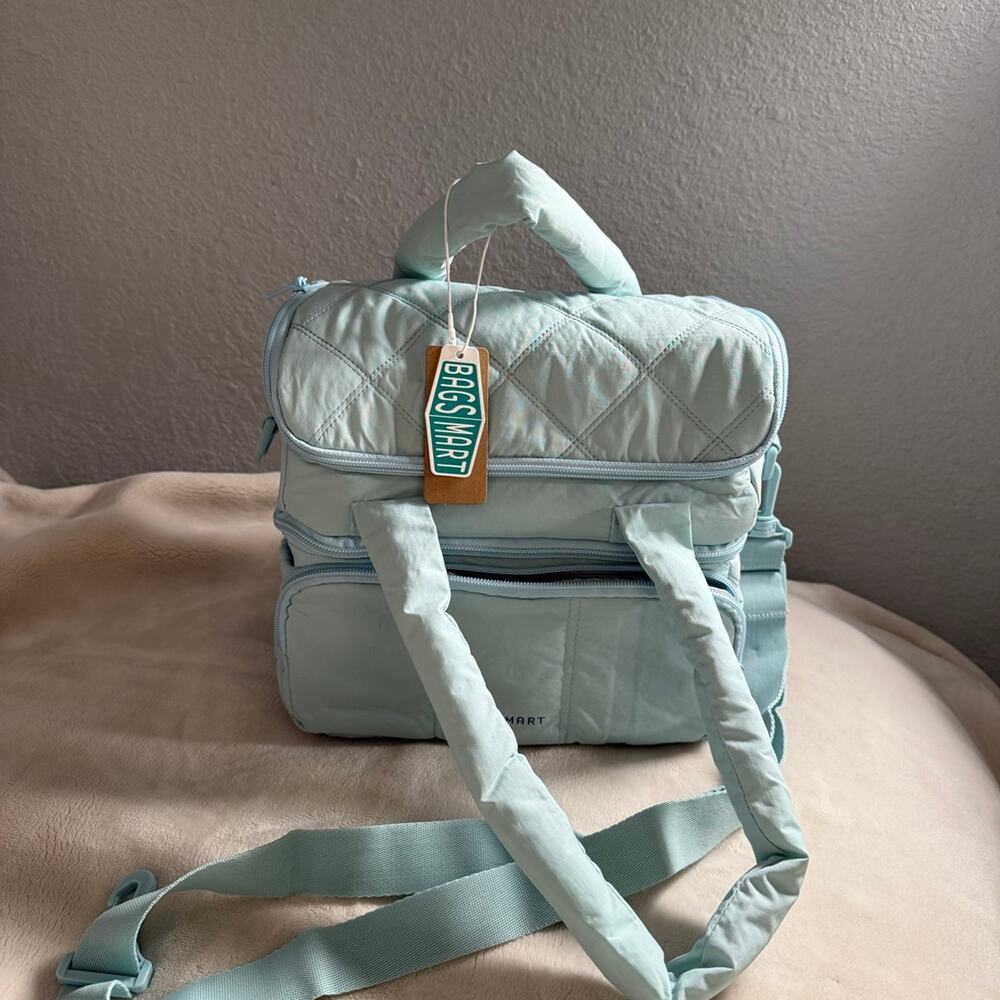 BRAND NEW BAGSMART 11.8L Lunch Bag - Double Deck Insulated, Quilted Puffer Tote.